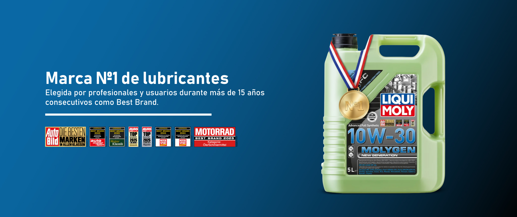 Línea de aceites Liqui Moly para vehículos - Banner principal